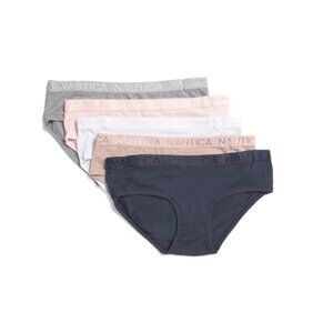 NAUTICA White Multi 5pk Organic Cotton Hipster Briefs